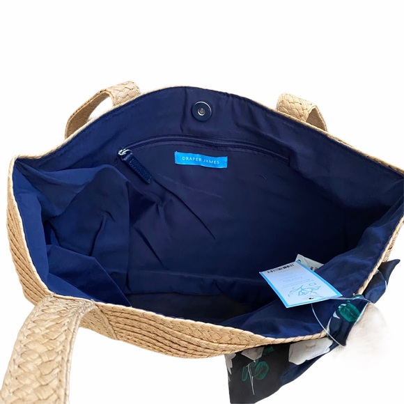 NWT Draper James Straw Bag with Floral Scarf - Picture 6 of 6